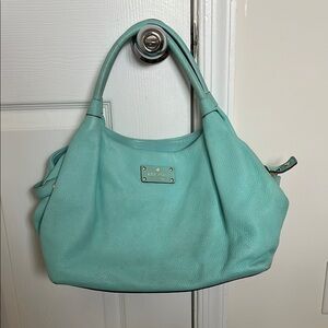 Kate Spade Turquoise Green Leather Tote Bag
